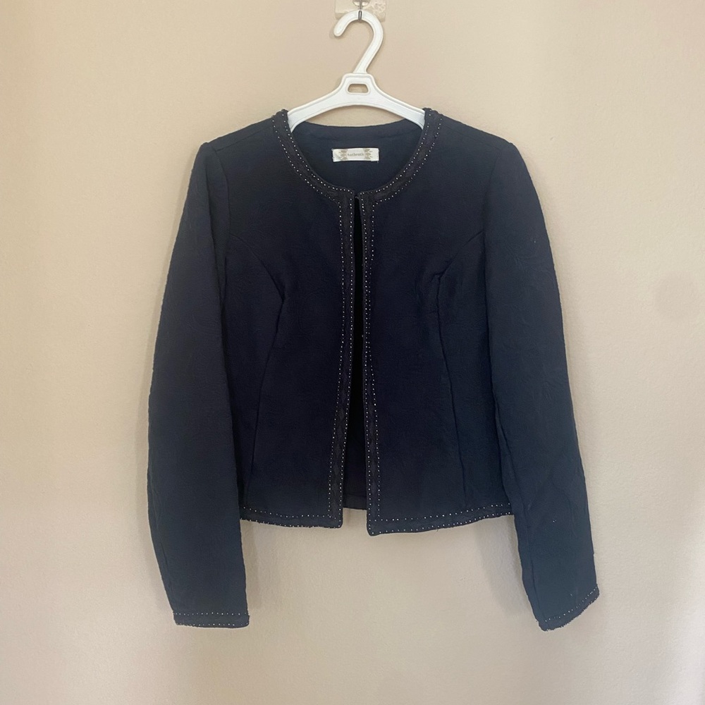 Floral detail Navy Blue Jacket